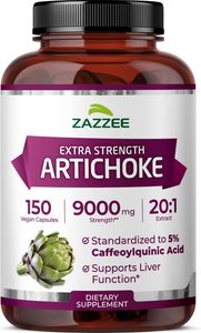 Zazzee Extra Strength Artichoke 20:1 Extract, 150 Vegan Capsules