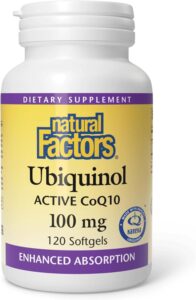 Natural Factors Ubiquinol 100mg + Organic Flaxseed Oil
