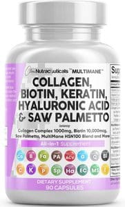 Clean Nutraceuticals MultiMane Collagen, Biotin, Keratin & Saw Palmetto