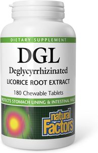 Natural Factors DGL Licorice 400 mg, Digestive Support