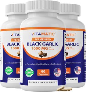 Vitamatic Fermented Black Garlic 1000 mg (3-Pack, 180 Capsules)