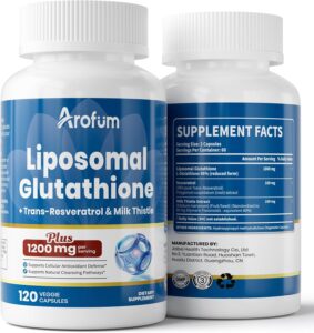 Arofum Liposomal Glutathione 1000mg with Resveratrol & Milk Thistle