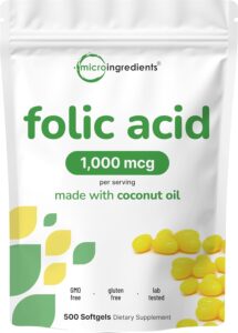 Micro Ingredients Folic Acid 1000 mcg