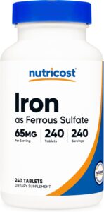 Nutricost Iron 65mg as Ferrous Sulfate