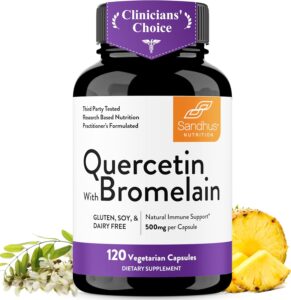 Sandhu’s Quercetin with Bromelain Vegetarian Supplement Capsules