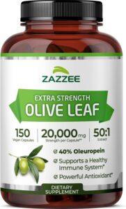 Zazzee Extra Strength Olive Leaf 50:1 Extract, 40% Oleuropein