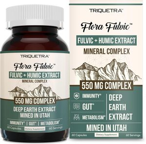 Flora Fulvic Fulvic Acid + Humic Acid Complex 550 mg (60 Capsules)